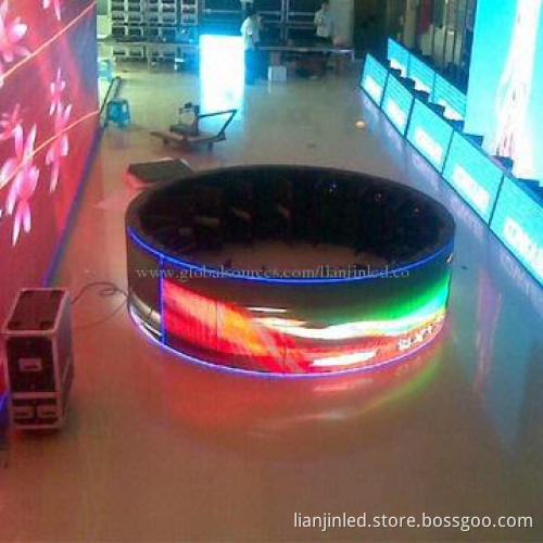 Curve LED screen with 1R/1G/1B DIP, high brightness, water-proof